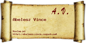 Abelesz Vince névjegykártya